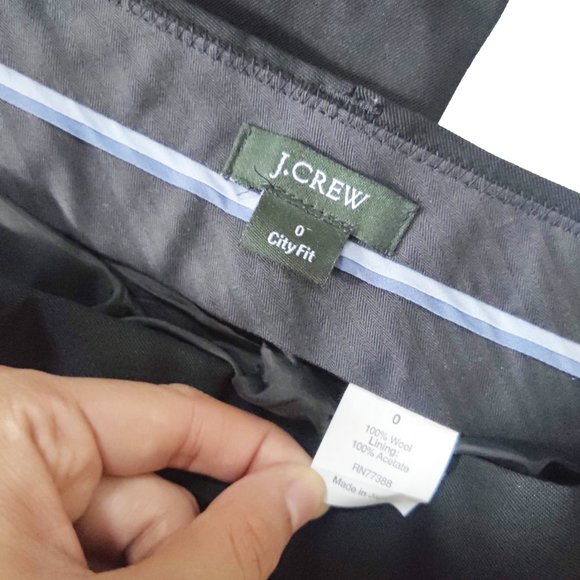 J. Crew City Fit Black Dress Pants 100% Wool Pleat - Picture 5 of 5